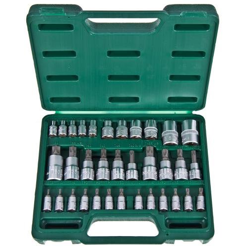 Набір торцевих головок TORX HANS, 34 предмети, 1/4", 3/8", 1/2"
