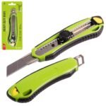 Ніж алюмінієвий з гвинтовим фіксатором і висувним сегментним лезом 18мм, прогумований Alloid