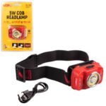 Ліхтар налобний VOIN VL-146, 5W-COB+(W/R)+5W XPE/АКБ1800mAh/рег. нахилу/сенсор