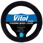Чохол на кермо Vitol R 1210004 BK XL, штучне хутро, чорний, 41–43 см