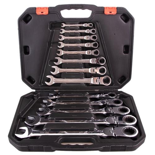 Набір комбінованих тріскачкових ключів Alloid 8–32 мм, 13 предметів