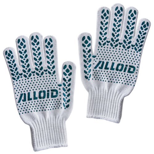 454557 Рукавички трикотажні з ПВХ бiлi, 7 кл 91 г (без етикетки) "ALLOID" - Зображення 1