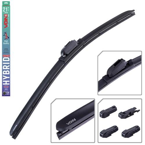 Щітка склоочисника VOIN HYBRID Ultra 21" 530 мм — гібридна, 5 адаптерів