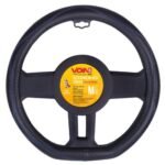 Чохол на кермо VLOD-LF2161 BK R/BL M чорний/БО/шкіра один шов/flat