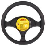 Чохол на кермо VLOD-L283 BK/RD M чорно-черв./БО/перф/шкіра