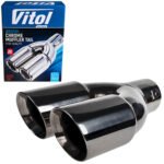 Насадка на глушник НГ-0478-BK, внутр.d 64мм/довж. 229мм/2*зовн. d 76мм