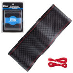 Чохол/оплетка на кермо  VLOD-SF030-1  M чорна/що обшивається/шкіра/1 шов