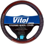 Чохол на кермо Vitol HU 100107 BK розмір S, кожзам, чорний, 35–37 см