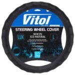 Чохол на кермо VLOD-NPU06 BK L чорний/БО/ один шов