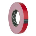 Скотч двосторонній на спіненій основі 24мм х 10м, червоний ПЕ лайнер, Alloid