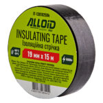Ізоляційна стрічка Alloid 19 мм × 15 м чорна ПВХ