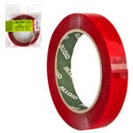 Скотч двосторонній 18мм х 5м, прозорий спінений акрил, Alloid