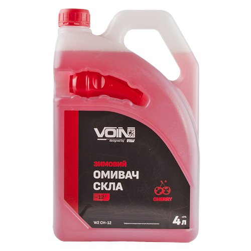 Зимовий омивач скла VOIN "-12" Cherry 4 л — чисте скло та морозостійкість