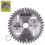Диск пиляльний по дереву з твердосплавними напайками 180х25,4/22,2мм, 40 зубів Alloid