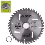 Диск пиляльний по дереву з твердосплавними напайками 190х30/25,4мм, 40 зубів Alloid