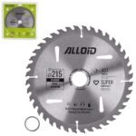 Диск пиляльний по дереву з твердосплавними напайками 215х30/25,4мм, 40 зубів Alloid