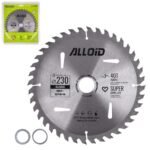 Диск пиляльний по дереву з твердосплавними напайками 230х30/25,4/22,2мм, 40 зубів Alloid