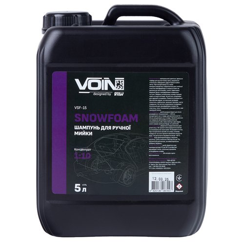 Шампунь для ручної мийки VOIN SnowFoam 5 л, pH 7, 2 фаза