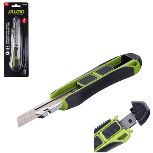 Ніж будівельний Alloid Pro 18 мм, сегментне лезо SK5, 3 леза