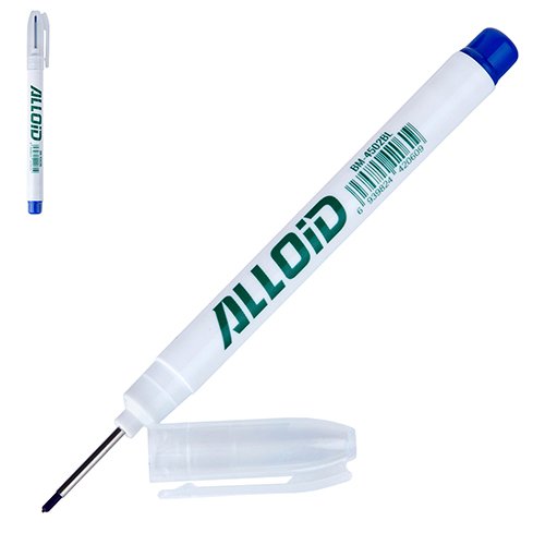 Маркер будівельний Alloid з довгим носиком 30 мм, синій