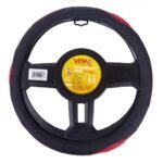 Чохол на кермо VLOD-L285 BK/RD L чорн-черв./БО/перф/шкіра