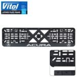 Автомобiльна рамка пiд номер з рельєфним написом ACURA