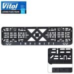 Автомобiльна рамка пiд номер з рельєфним написом INFINITI