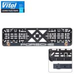 Автомобiльна рамка пiд номер з рельєфним написом PORSCHE