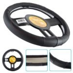 Чохол на кермо VLOD-L2031 BK/RD M чорн-черв/БО/перф/шкіра