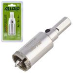 Свердло корончате алмазне по склу та кераміці 20мм з центрувальним свердлом Alloid