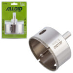 Свердло корончате алмазне по склу та кераміці 70мм з центрувальним свердлом Alloid