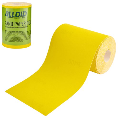 477479 Наждачний папір на паперовій основі, 115мм х 10м, зерно 100, Alloid - Зображення 1
