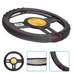 Чохол на кермо VLOD-L2628 BK/RD M чорний/БО/шкіра