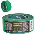 Малярна стрічка Alloid Pro 48 мм 40 м зелена для шорстких поверхонь