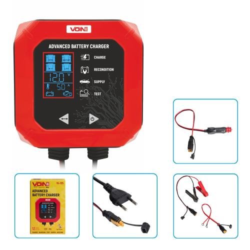 Імпульсний зарядний пристрій VOIN VL-125 12V 5A з LCD