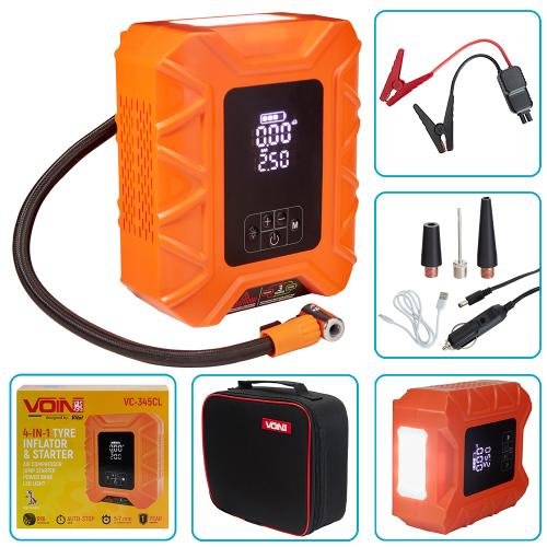 Автомобільний компресор VOIN VC-345CL 4в1 з акумулятором та бустером