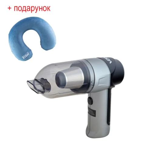 Акумуляторний автопилосос VOIN V-88CL 90 Вт для сухого та вологого прибирання з прозорим контейнером, у комплекті подарунок ортопедична подушка під шию