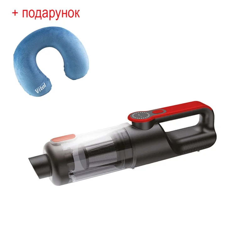 Бездротовий пилосос-повітродувка VOIN V-82CL 120 Вт з безщітковим двигуном і HEPA-фільтром 2в1, прозорий контейнер, у комплекті сумка та подарунок ортопедична подушка під шию