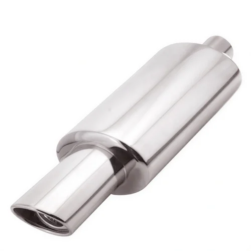 Глушник прямоточний Vitol НГ-0678 нержавійка, вхід 63,5 мм, овальний патрубок