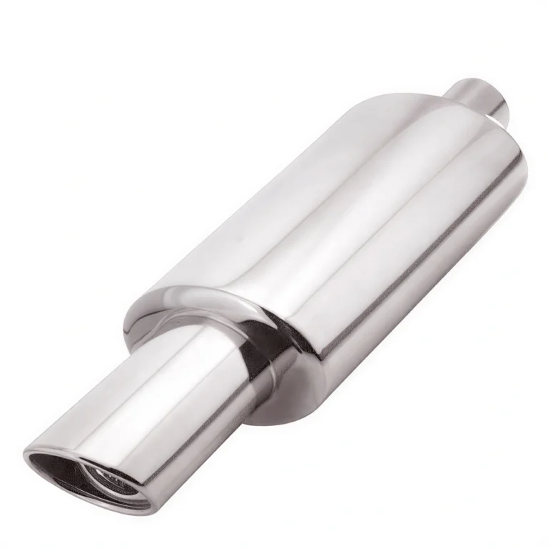 Глушник прямоточний Vitol НГ-0678 нержавійка, вхід 63,5 мм, овальний патрубок