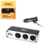 Подовжувач прикурювача VOIN WF-0096A 3+1 USB, 12/24 В