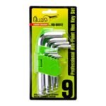 Набір ключів шестигранних з кулею , вигнутих. 9 пр. 1,5-10 мм Alloid