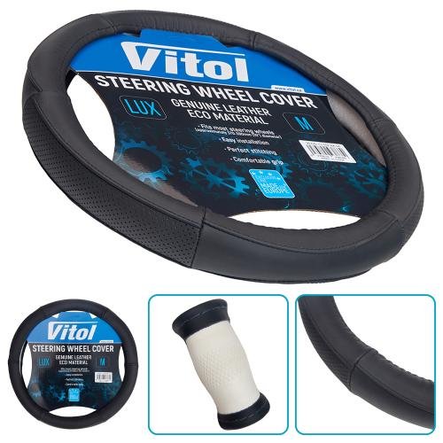 Чохол на кермо Vitol VLOD-CL102 BK M екошкіра чорний