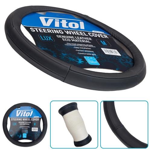 Чохол на кермо Vitol VLOD-CL106 BK M екошкіра чорний