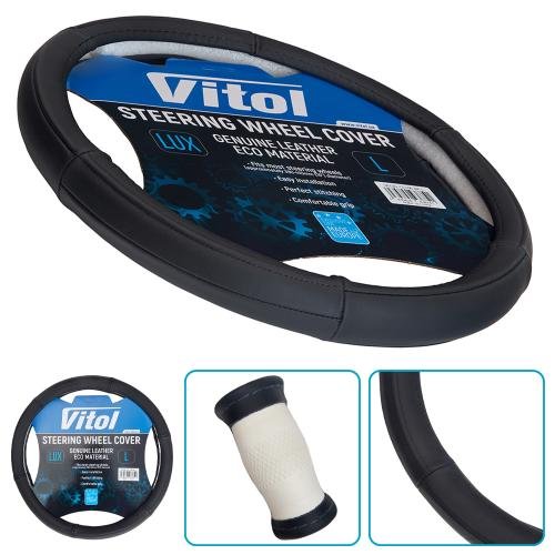 Чохол на кермо Vitol VLOD-CL106 BK L екошкіра чорний
