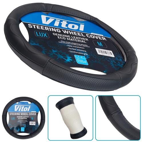 Чохол на кермо Vitol VLOD-CL114 BK M екошкіра чорний