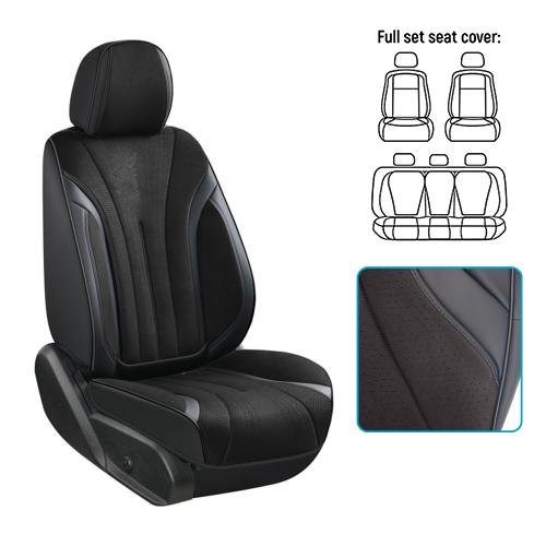 Чохли на сидіння VOIN V-8907 екошкіра чорні комплект 8 шт