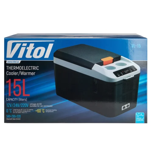 Автохолодильник VL-15 комплект з аксесуарами та відкритою кришкою