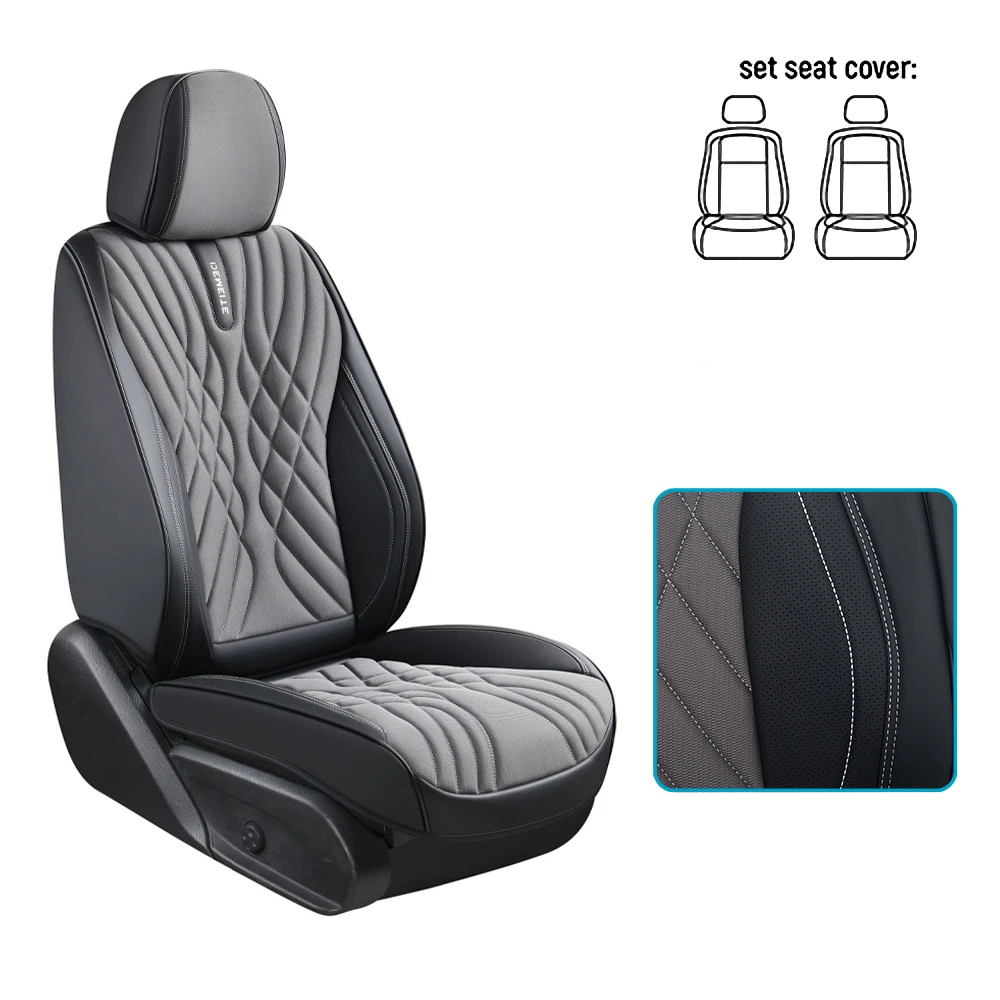 Чохли на передні сидіння VOIN V-8863 екошкіра сіро-чорні Чохли на передні сидіння VOIN V-8863 екошкіра сіро-чорні